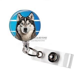 🐾Alaskan Malamute Badge Reel | Dog Lover Retractable ID Holder | Work Accessory